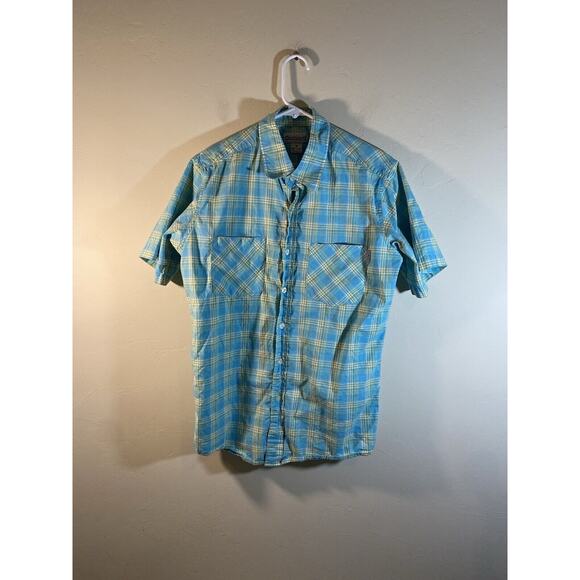 Carhartt Shirt Men M Blue Green Plaid Short Sleeve Button Up Relaxed Workwear - Picture 8 of 11